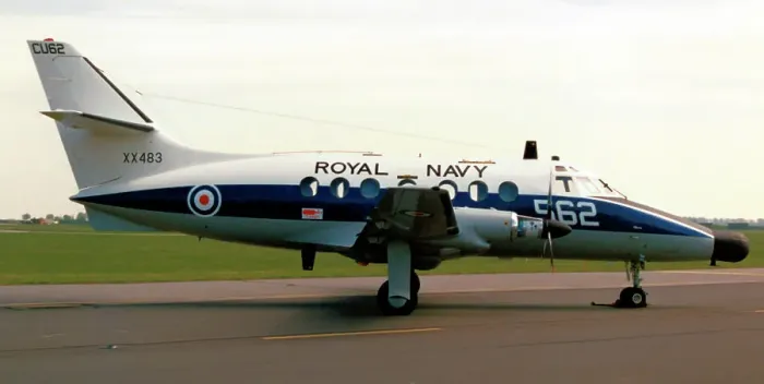 Framed Print : Royal Navy - Scottish Aviation Jetstream T. 2 XX483 / 62 (msn 264 P / N 56, base code CU'), of 750 Naval Air Squadron, based at RNAS Culdrose. Date: circa 1995 Framed Print : Royal Navy - Scottish Aviation Jetstream T. 2 XX483 / 62 (msn 264 P / N 56, base code CU'), of 750 Naval Air Squadron, based at RNAS Culdrose. Date: circa 1995
