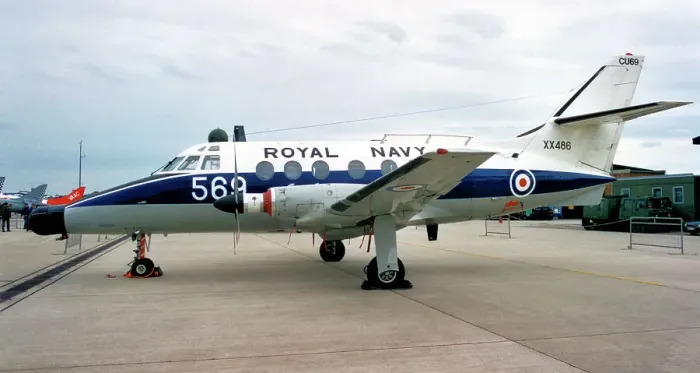 Framed Print : Royal Navy - Scottish Aviation Jetstream T. 2 XX486  /  69 (msn 265 P / N 57, base code CU'), of 750 Naval Air Squadron, based at RNAS Culdrose. Date: circa 1995