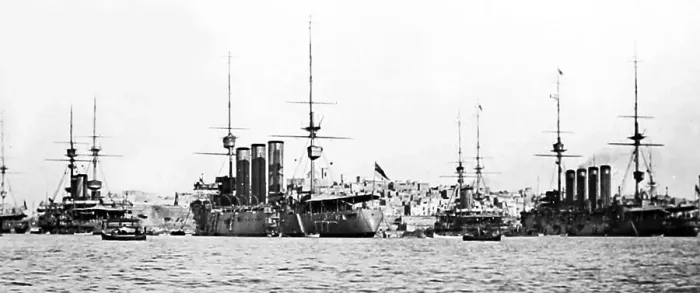 Framed Print : Royal Navy warships in Malta - early 1900s Framed Print : Royal Navy warships in Malta - early 1900s
