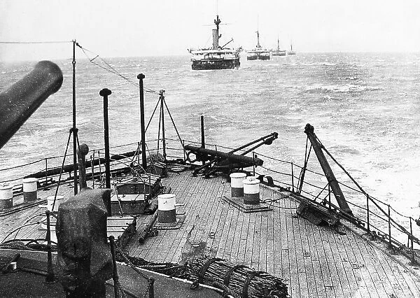 Royal Navy warships patrolling the North Sea during WW1