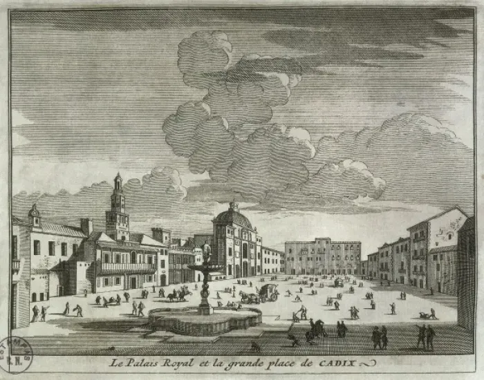 Framed Print : Royal Palace and Great Square of Cadiz in 18th Framed Print : Royal Palace and Great Square of Cadiz in 18th