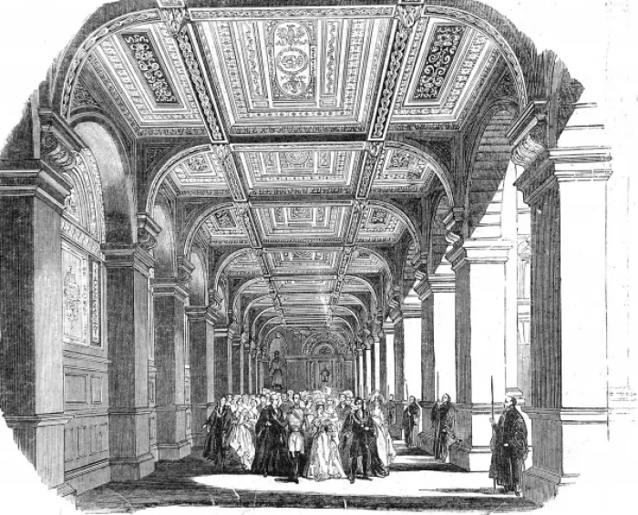 Framed Print : Royal Procession in the North Ambulatory of the Royal Exchan Framed Print : Royal Procession in the North Ambulatory of the Royal Exchan