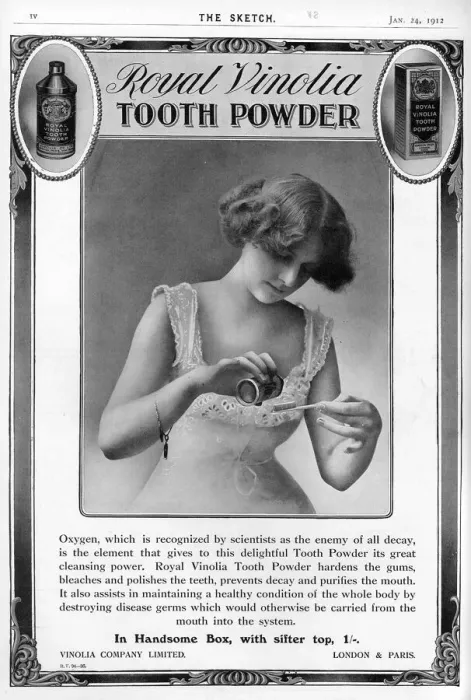 Framed Print : Royal Vinolia tooth powder advertisement Framed Print : Royal Vinolia tooth powder advertisement
