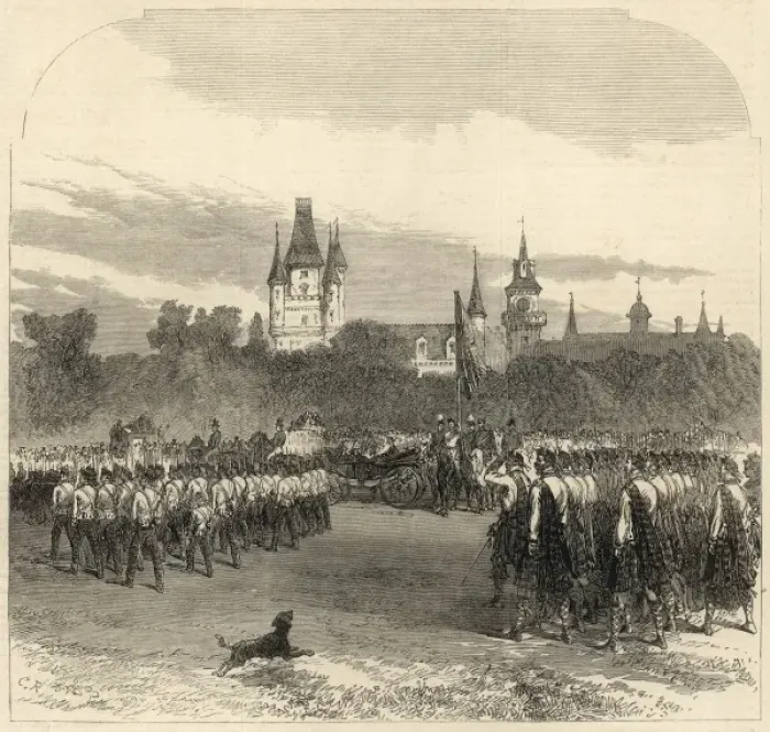 Framed Print : Royal visit to Dunrobin Castle 1866 Framed Print : Royal visit to Dunrobin Castle 1866