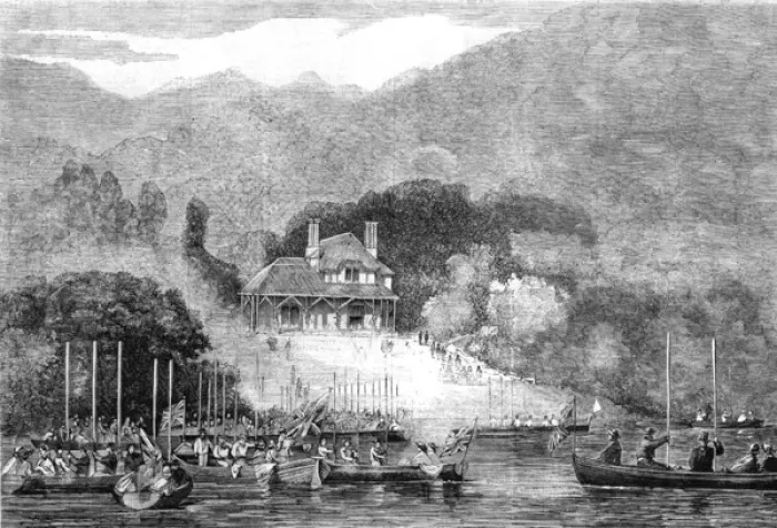 Framed Print : The Royal Visit to Ireland, 1861- Killarney House Framed Print : The Royal Visit to Ireland, 1861- Killarney House