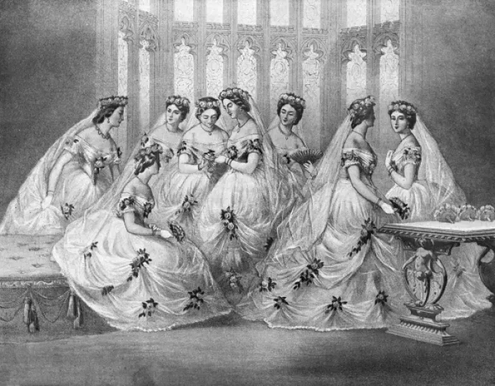 Framed Print : Royal wedding 1863 - Bridesmaids Framed Print : Royal wedding 1863 - Bridesmaids