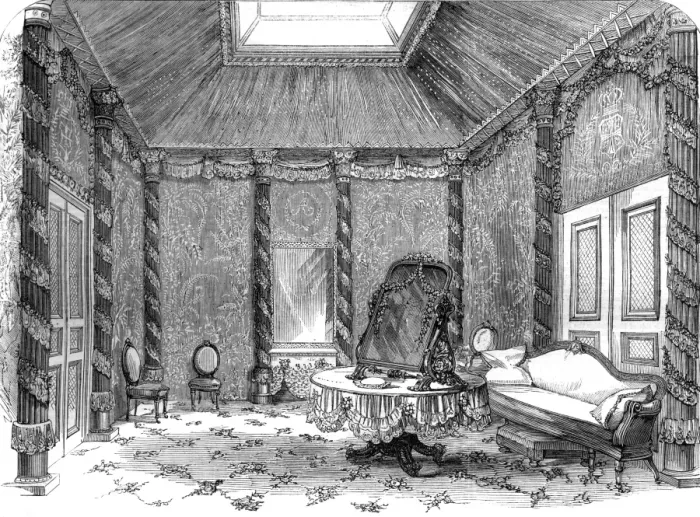 Framed Print : Royal wedding 1863 - the Princesss dressing room, Windsor Framed Print : Royal wedding 1863 - the Princesss dressing room, Windsor