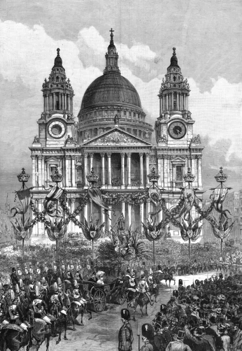 Framed Print : Royal wedding 1893 - the procession passed St. Paul s Framed Print : Royal wedding 1893 - the procession passed St. Paul s