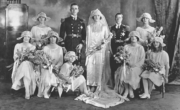 Royal Wedding 1922 Print: Lord Louis Mountbatten and Edwina Ashley ...