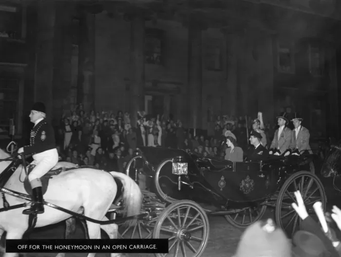 Framed Print : Royal Wedding 1947 - off on honeymoon Framed Print : Royal Wedding 1947 - off on honeymoon