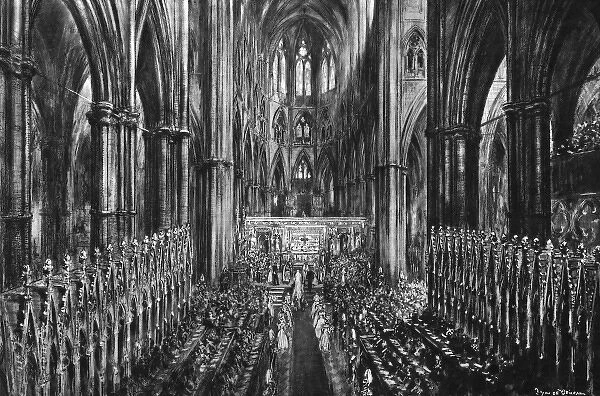Royal Wedding 1947 - service in Westminster Abbey