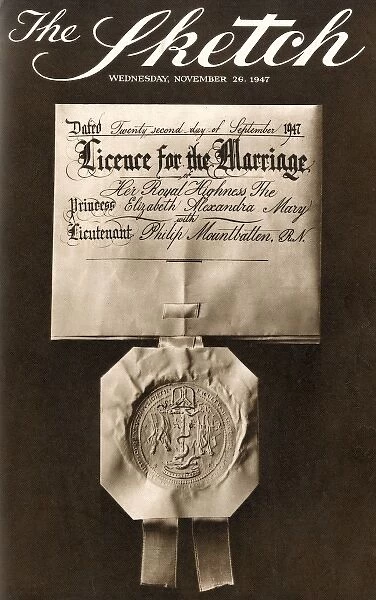 Royal Wedding 1947 - Sketch front cover