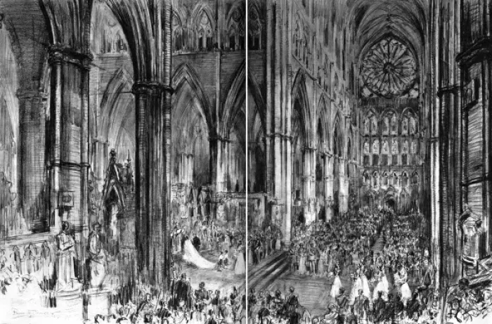 Framed Print : Royal Wedding 1947 - Westminster Abbey Framed Print : Royal Wedding 1947 - Westminster Abbey