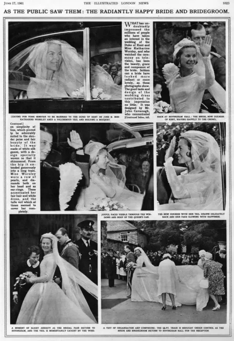 Framed Print : Royal Wedding 1961 - Duchess of Kent in her dress Framed Print : Royal Wedding 1961 - Duchess of Kent in her dress
