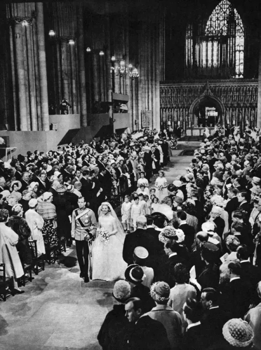 Framed Print : Royal Wedding 1961 - the newly married Duke and Duchess of K Framed Print : Royal Wedding 1961 - the newly married Duke and Duchess of K