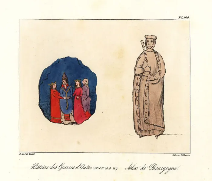 Framed Print : Royal wedding ceremony and figure of Adelaide of Burgundy, 13th Framed Print : Royal wedding ceremony and figure of Adelaide of Burgundy, 13th