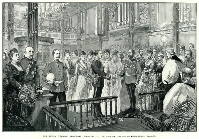 Framed Print : Royal wedding ceremony Louise and Alexander 1889 Framed Print : Royal wedding ceremony Louise and Alexander 1889
