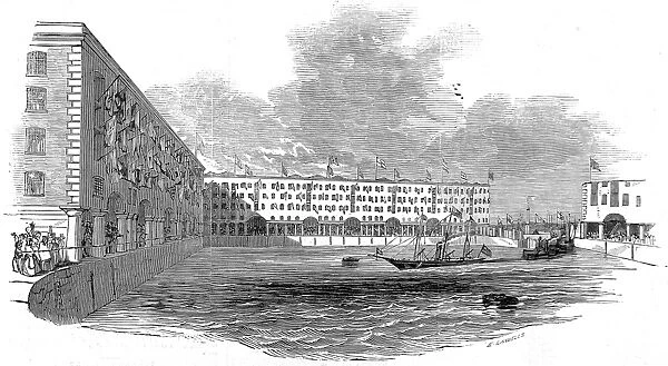 The royal yacht entering The Albert Dock