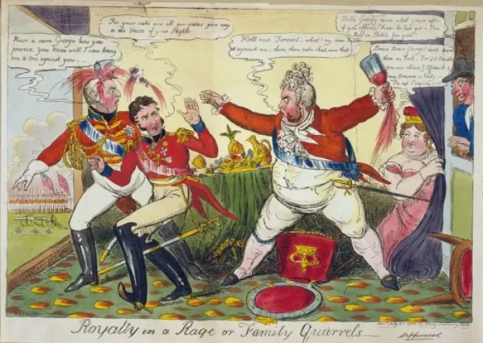 Framed Print : Royalty in a rage or family quarrels Framed Print : Royalty in a rage or family quarrels