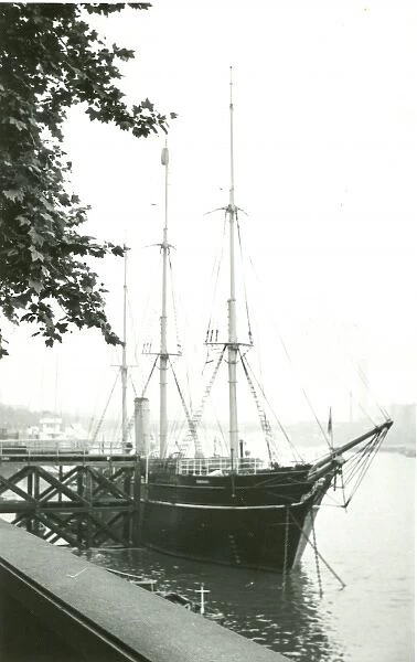 RSS Discovery moored at Thames Embankment, London