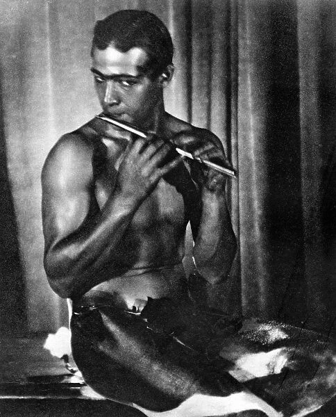Rudolph Valentino in the role of a faun for a film version of L Apres-midi
