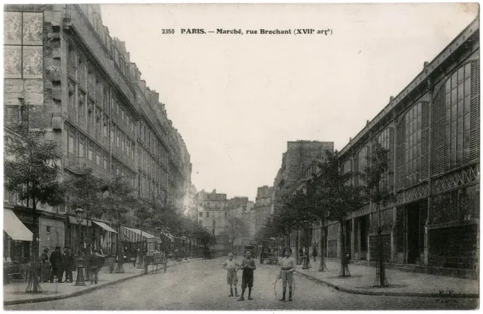 Framed Print : Rue Brochant with covered market building, Paris, France Framed Print : Rue Brochant with covered market building, Paris, France