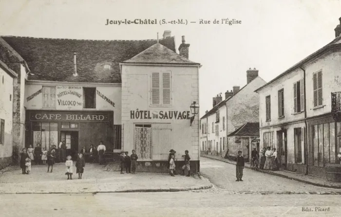 Framed Print : Rue d l Eglise - Jouy-le-Chatel, France Framed Print : Rue d l Eglise - Jouy-le-Chatel, France