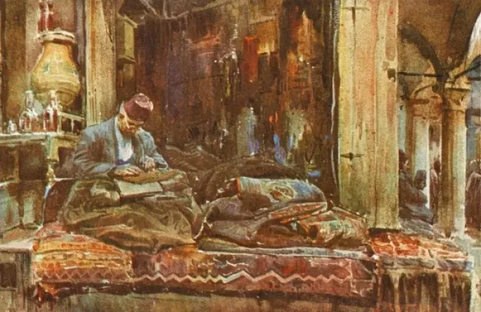 Framed Print : Rug Seller - Grand Bazaar, Constantinople Framed Print : Rug Seller - Grand Bazaar, Constantinople