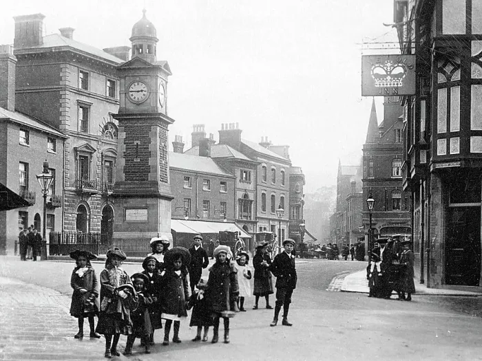 Framed Print : Rugby Market Place early 1900s Framed Print : Rugby Market Place early 1900s