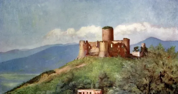Framed Print : Ruined Castle of Lattere on the Hills above Gragnano Framed Print : Ruined Castle of Lattere on the Hills above Gragnano