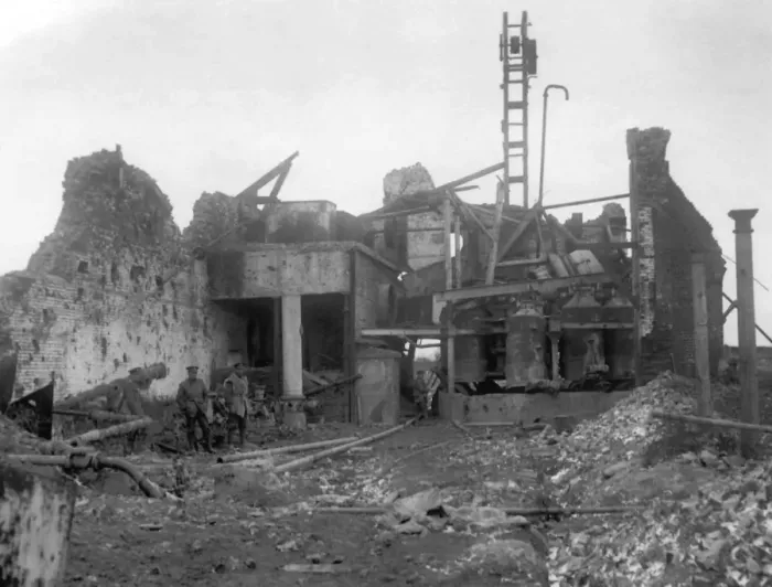 Framed Print : Ruined factory at Serre, Western Front, WW1 Framed Print : Ruined factory at Serre, Western Front, WW1