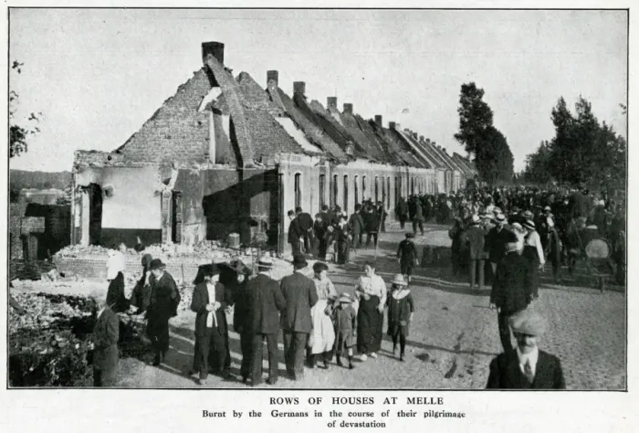 Framed Print : Ruined houses at Melle, Belgium, WW1 Framed Print : Ruined houses at Melle, Belgium, WW1