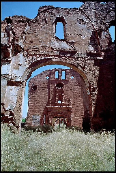Ruined interior church, Belchite, Spain