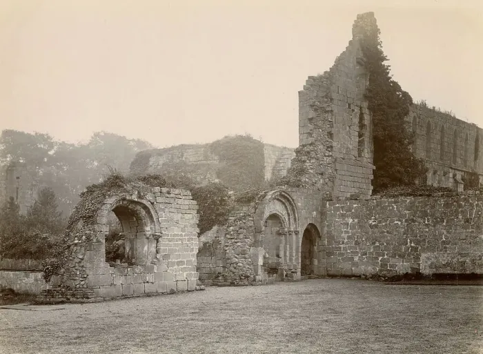 Framed Print : Ruined medieval building, North Wales Date: circa 1889 Framed Print : Ruined medieval building, North Wales Date: circa 1889