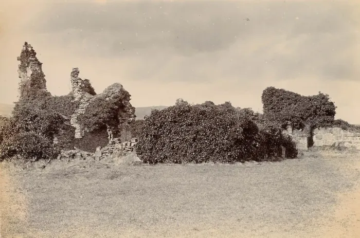 Framed Print : Ruined medieval building, North Wales Date: circa 1889 Framed Print : Ruined medieval building, North Wales Date: circa 1889