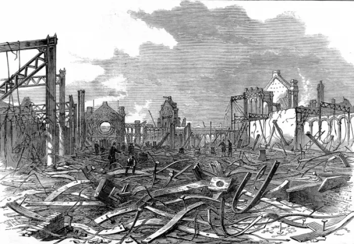 Framed Print : The Ruins of the Alexandra Palace, 1873 Framed Print : The Ruins of the Alexandra Palace, 1873