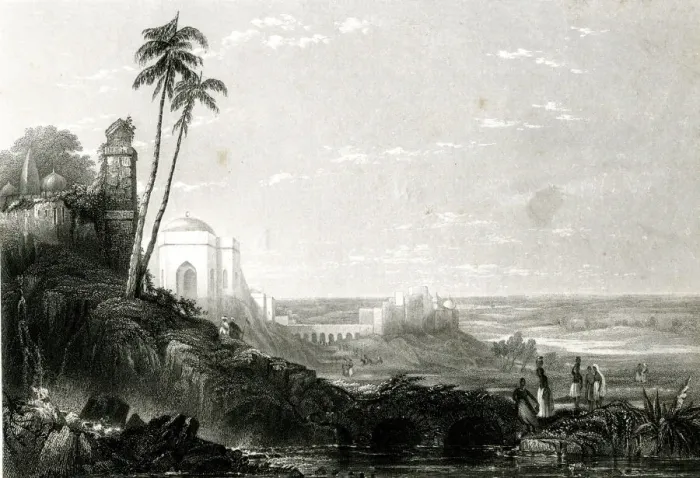 Framed Print : Ruins between Futtipur Sikri and Biana, India 1840 Framed Print : Ruins between Futtipur Sikri and Biana, India 1840