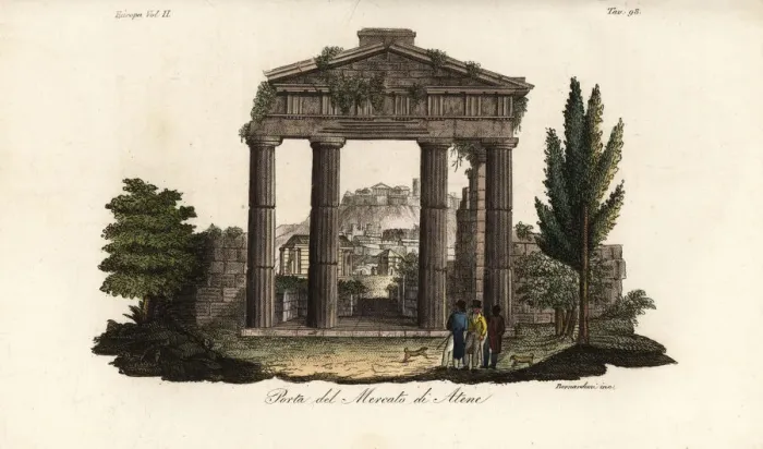 Framed Print : Ruins of the Gate of Athena Archegetis, Roman Agora, Athens Framed Print : Ruins of the Gate of Athena Archegetis, Roman Agora, Athens