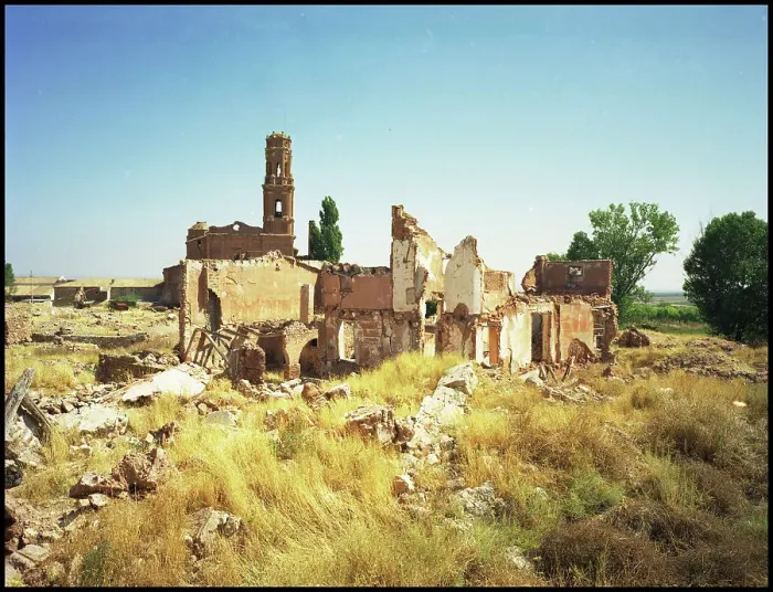 Framed Print : Ruins in landscape, Belchite, Spain Framed Print : Ruins in landscape, Belchite, Spain