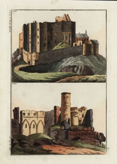 Framed Print : Ruins of the medieval castles at Lichtenstein and Falkensten Framed Print : Ruins of the medieval castles at Lichtenstein and Falkensten