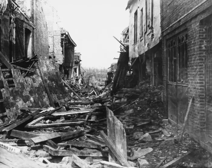 Framed Print : Ruins of Peronne in 1917 Framed Print : Ruins of Peronne in 1917