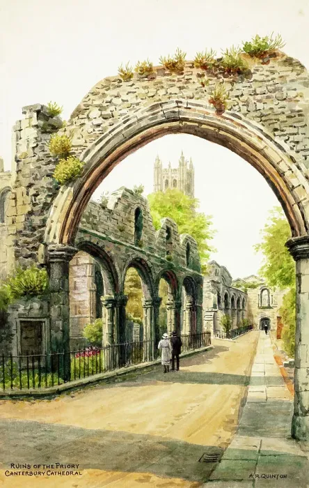 Framed Print : Ruins of the Priory, Canterbury Cathedral, Kent Framed Print : Ruins of the Priory, Canterbury Cathedral, Kent