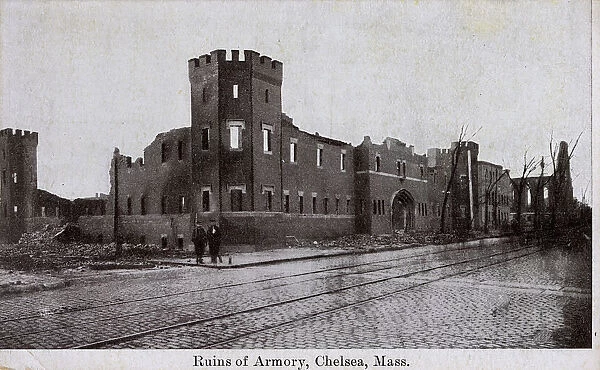 Ruins of the State Armory, Chelsea, Massachusetts, USA