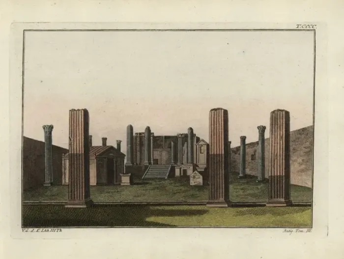 Framed Print : Ruins of the Temple of Isis in Pompeii with altar Framed Print : Ruins of the Temple of Isis in Pompeii with altar