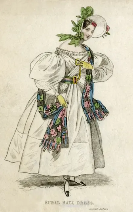 Framed Print : Rural ball dress 1832 Framed Print : Rural ball dress 1832