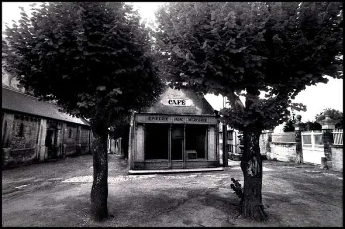 Framed Print : Rural cafe in village square, France Framed Print : Rural cafe in village square, France