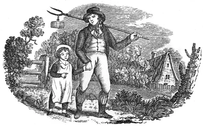 Framed Print : Rural father and son, c. 1790s Framed Print : Rural father and son, c. 1790s