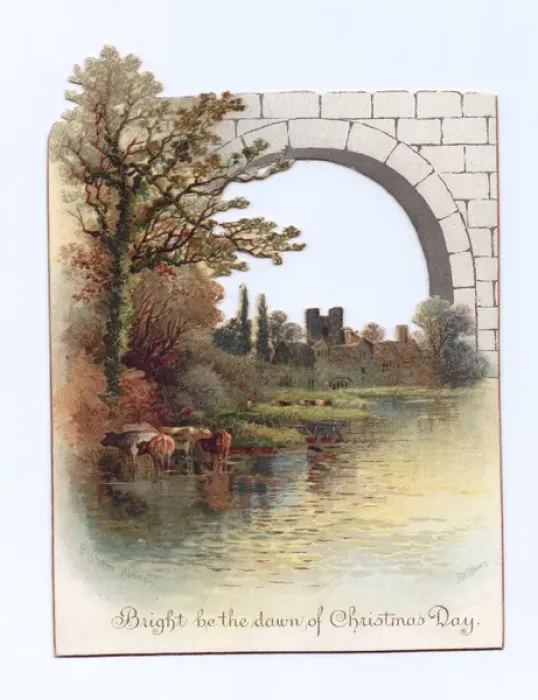 Framed Print : Rural scene on a Christmas card Framed Print : Rural scene on a Christmas card