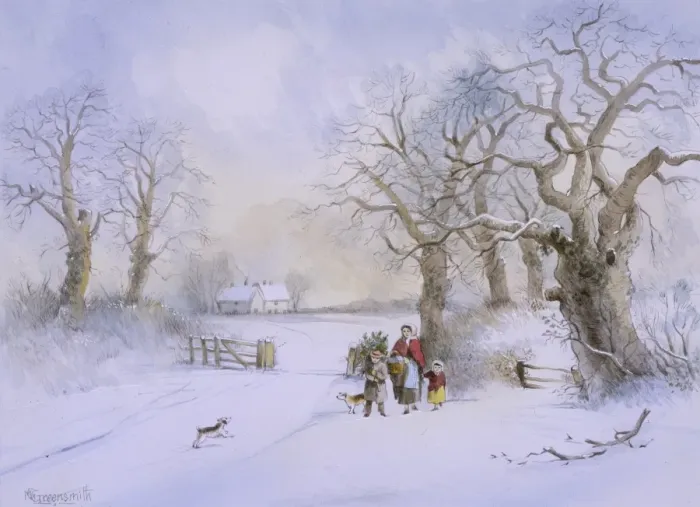 Framed Print : Rural scene in winter with snow on the ground Framed Print : Rural scene in winter with snow on the ground