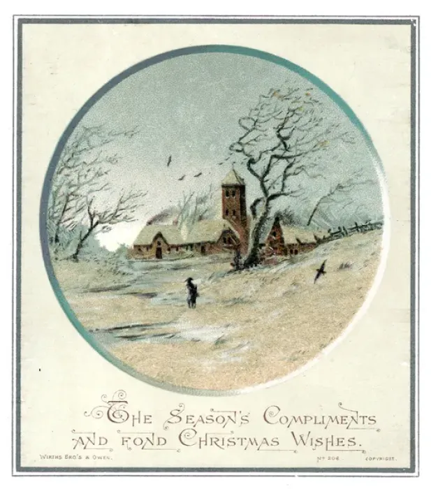 Framed Print : Rural snow scene with church on a Christmas card Framed Print : Rural snow scene with church on a Christmas card
